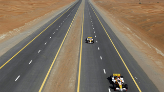 Renault R28 Formula One Cars Do Battle On Dubai Highway